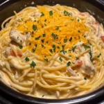 Creamy Crockpot Chicken Spaghetti 4 Servings Easy Delicious