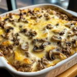 Creamy Mushroom Swiss Burger Casserole 30 Minutes Ultimate Delicious