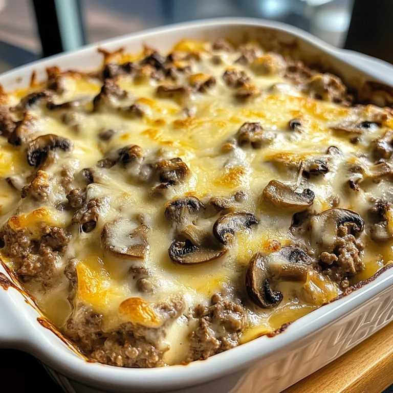Creamy Mushroom Swiss Burger Casserole 30 Minutes Ultimate Delicious