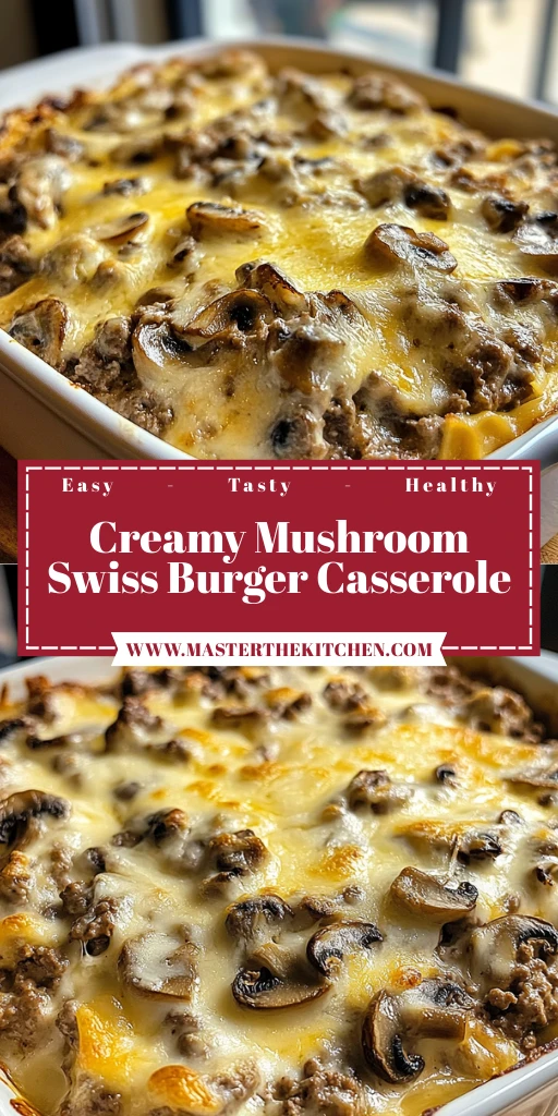 Creamy Mushroom Swiss Burger Casserole 30 Minutes Ultimate Delicious