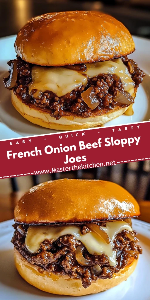 French Onion Beef Sloppy Joes 4 Servings Ultimate Delicious