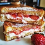 Fried Strawberry Cheesecake Sandwiches 4 Servings Easy Delicious