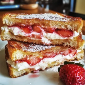 Fried Strawberry Cheesecake Sandwiches 4 Servings Easy Delicious