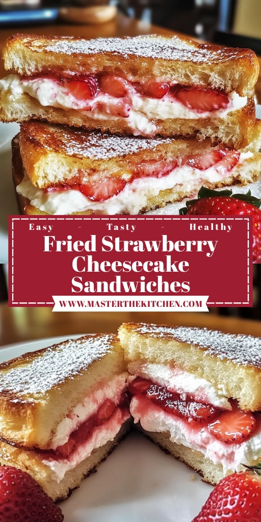 Fried Strawberry Cheesecake Sandwiches 4 Servings Easy Delicious