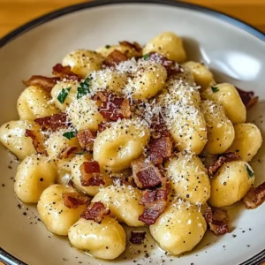 Gnocchi Carbonara with Bacon in 30 Minutes - Ultimate Delicious