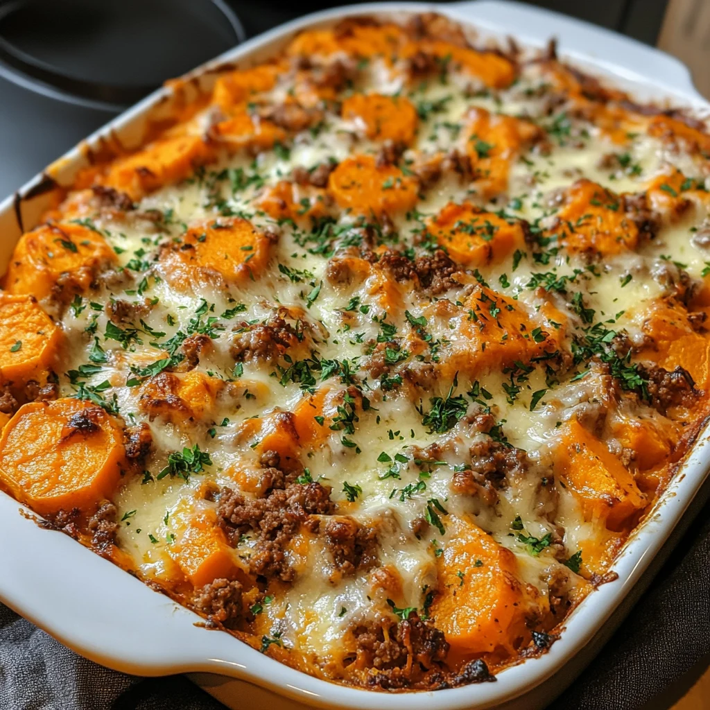 Enjoy a Hearty Ground Turkey Sweet Potato Bake Tonight! 4 Ground Turkey Sweet Potato Bake 30 Minutes Easy Delicious