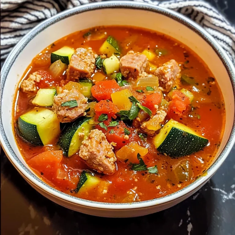 Healthy Zucchini Tomato Italian Sausage Soup 30 Minutes Ultimate Delicious