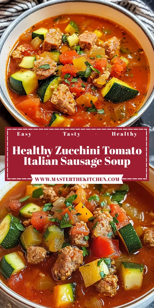 Healthy Zucchini Tomato Italian Sausage Soup 30 Minutes Ultimate Delicious