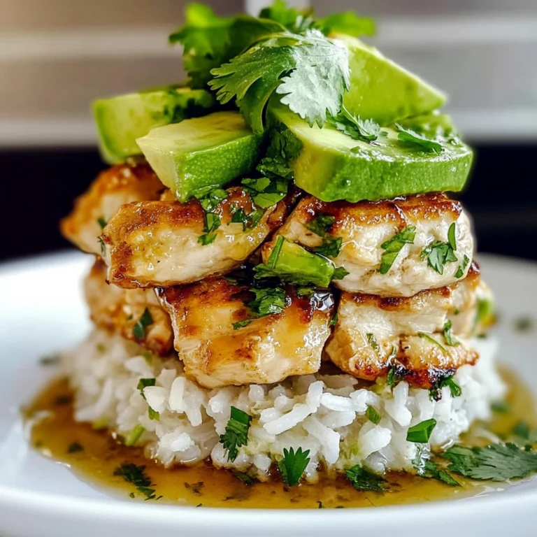 Honey Lime Chicken and Avocado Rice Stack - 30 Minutes Easy Delicious