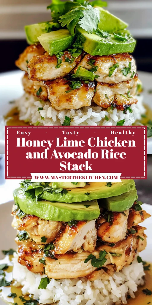 Honey Lime Chicken and Avocado Rice Stack - 30 Minutes Easy Delicious