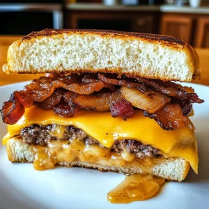 Loaded Bourbon Maple Bacon Cheeseburger Melt 4 Servings Ultimate Delicious