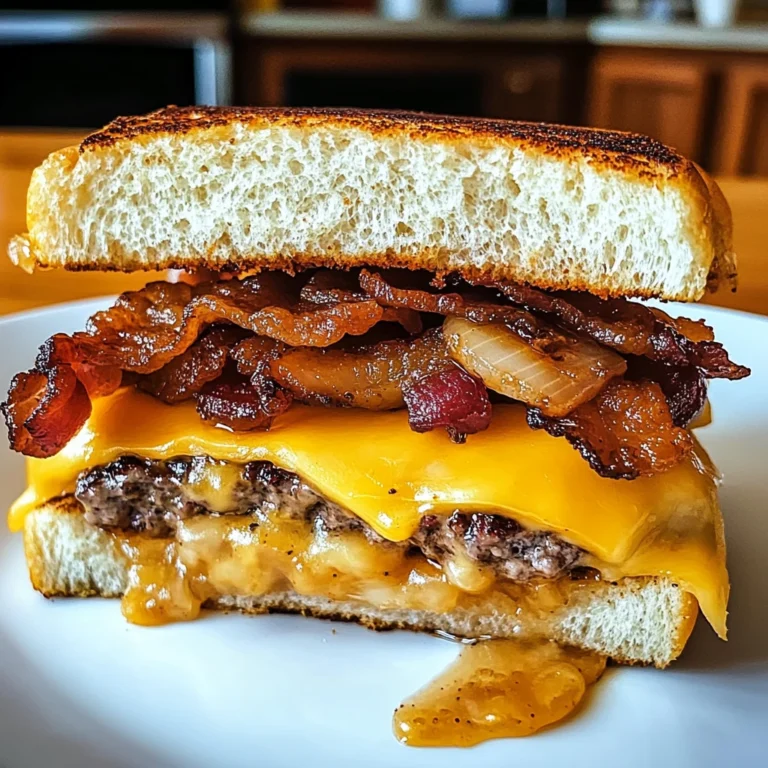 Loaded Bourbon Maple Bacon Cheeseburger Melt 4 Servings Ultimate Delicious