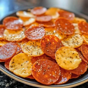 Pepperoni Cheese Crisps 4 Ingredients Easy Delicious