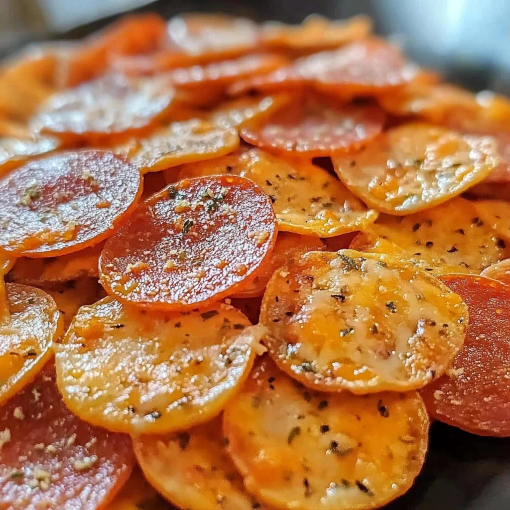 Pepperoni Cheese Crisps 4 Ingredients Easy Delicious