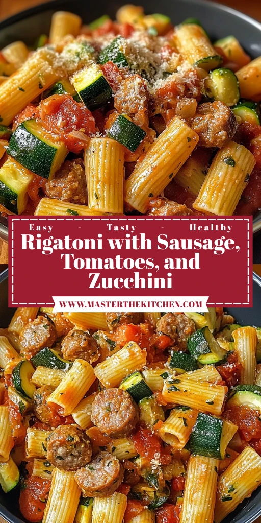 Rigatoni with Sausage, Tomatoes, and Zucchini: 7 Ingredients Supreme Delicious