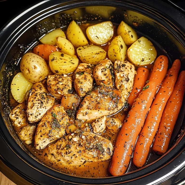 Slow Cooker Garlic Butter Chicken and Veggies 4 Servings Easy Delicious