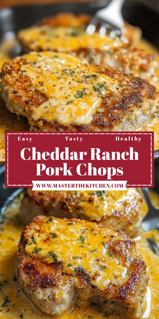Cheddar Ranch Pork Chops 4 Servings Easy Delicious