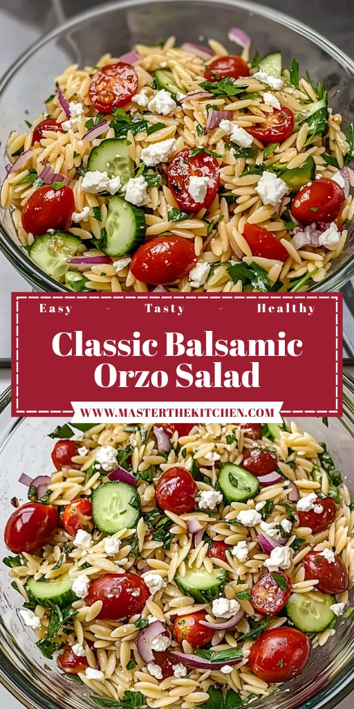 Classic Balsamic Orzo Salad 7 Ingredients Easy Delicious