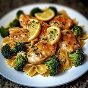 Cowboy Butter Lemon Bowtie Chicken with Broccoli Recipe