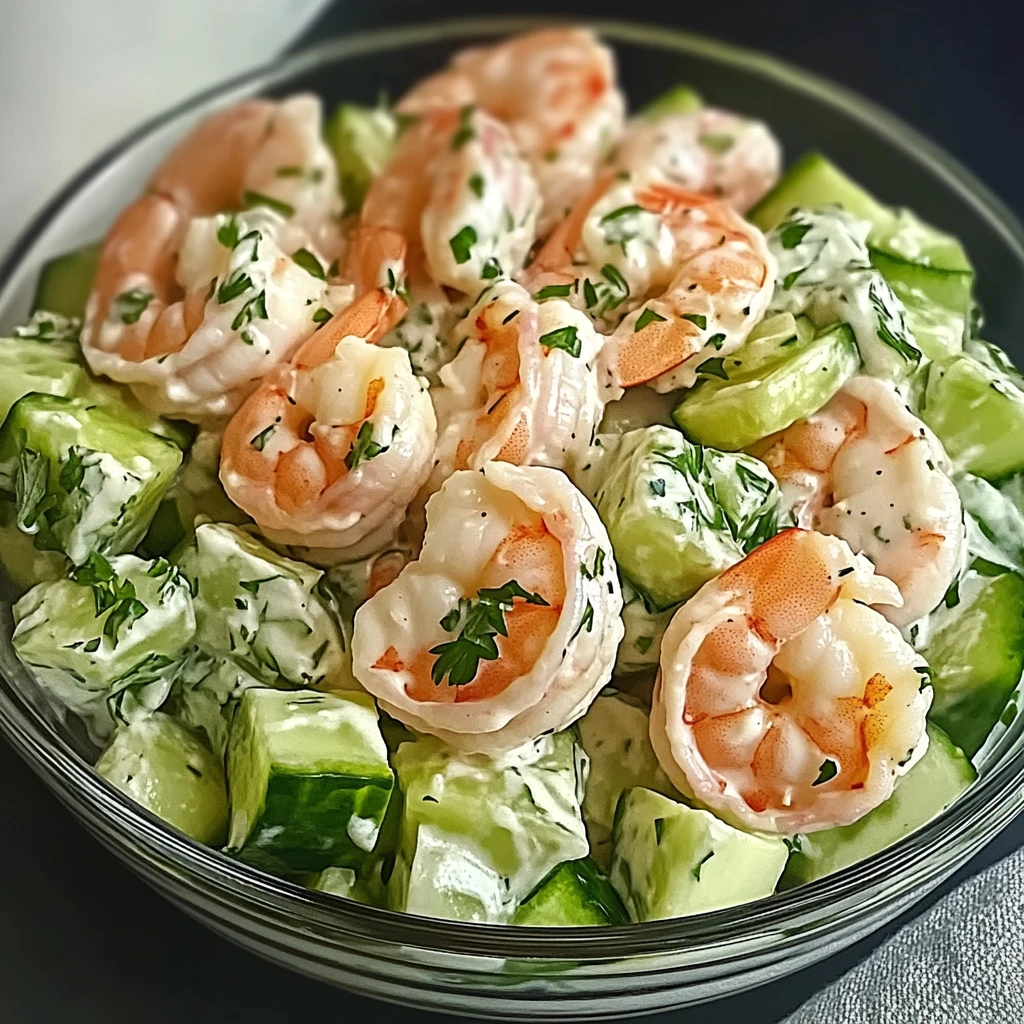 Creamy Cucumber Shrimp Salad 4 Servings Perfectly Delicious