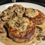 Creamy Pork Chops with Mushroom and Swiss Sauce - 30 Minutes