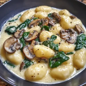 Creamy Spinach and Mushroom Gnocchi 4 Servings Easy Delicious