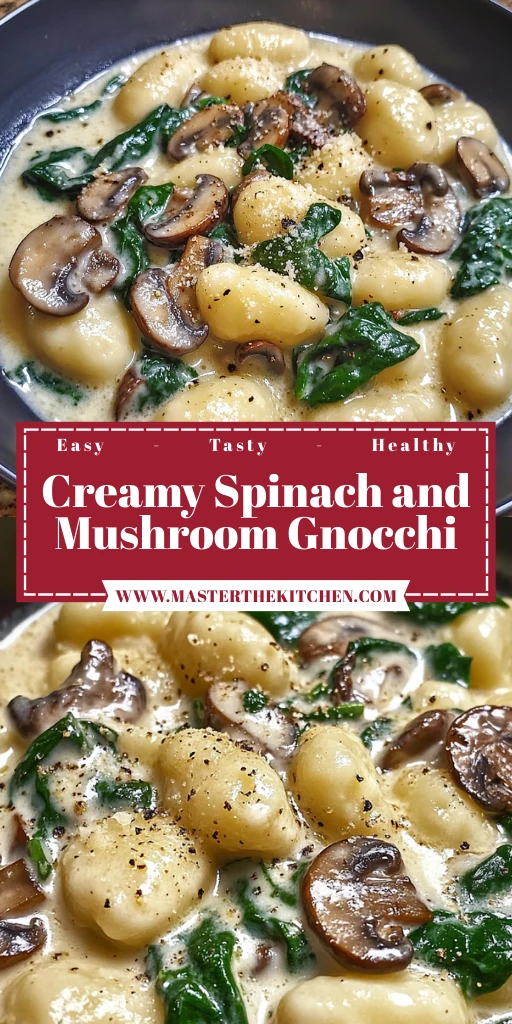 Creamy Spinach and Mushroom Gnocchi 4 Servings Easy Delicious