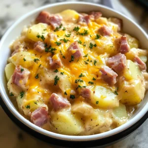 Crockpot Ham and Potato Casserole 4 Servings Easy Delicious