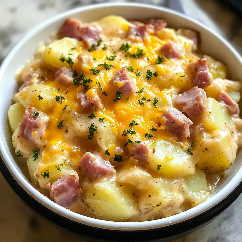 Crockpot Ham and Potato Casserole 4 Servings Easy Delicious