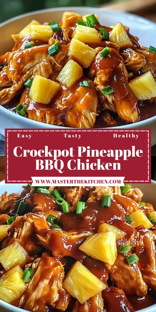 Crockpot Pineapple BBQ Chicken 4 Servings Easy Delicious