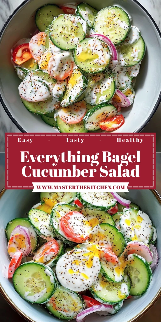 Everything Bagel Cucumber Salad 4 Servings Easy Delicious