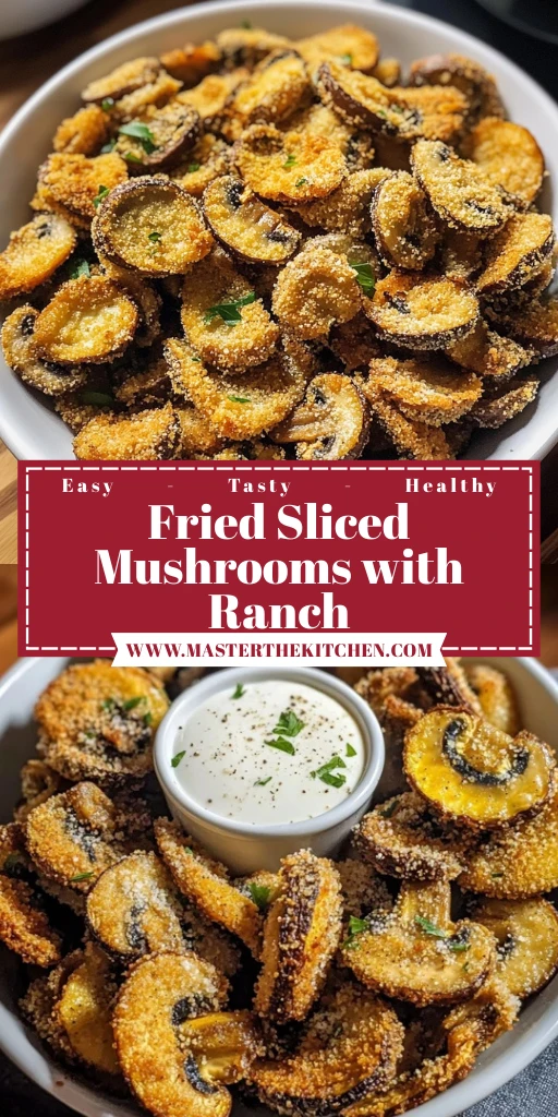 Fried Sliced Mushrooms with Ranch Dip 5 Steps Easy Delicious