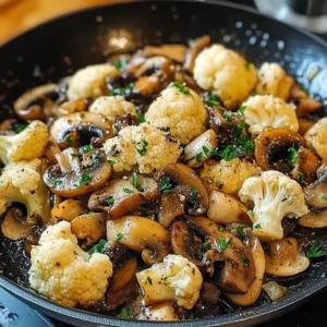 Garlic Mushrooms Cauliflower Skillet 30 Minutes Easy Delicious