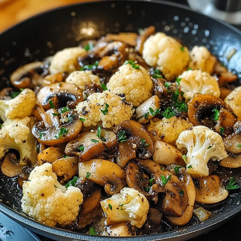 Garlic Mushrooms Cauliflower Skillet 30 Minutes Easy Delicious