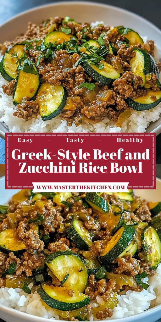 Greek-Style Beef and Zucchini Rice Bowl 30 Minutes Easy Delicious