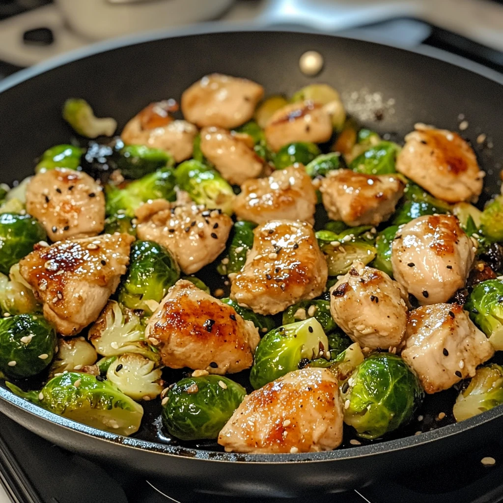 Honey Garlic Chicken and Brussels Sprouts Skillet 30 Minutes Easy Delicious