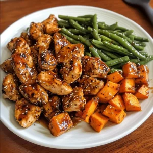 Honey Garlic Chicken and Sweet Potato: 4 Servings, Easy, Delicious