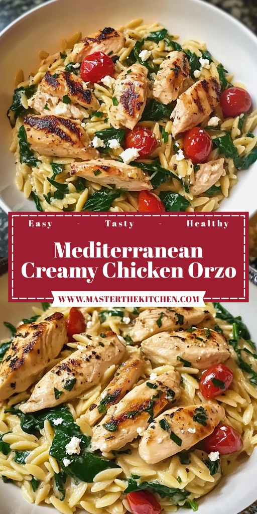Mediterranean Creamy Chicken Orzo 30 Minutes Awesome Delicious