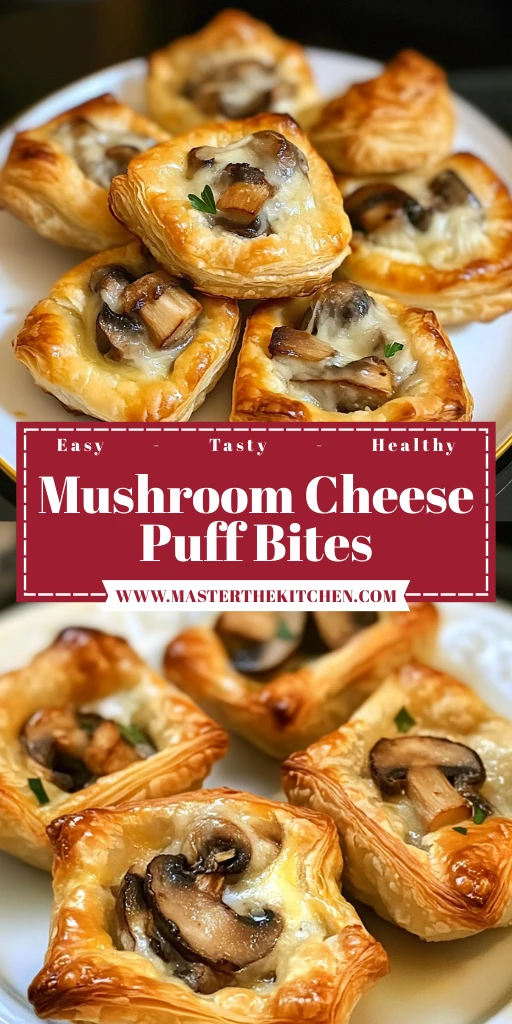 Mushroom Cheese Puff Bites 18 Servings Perfect Delicious