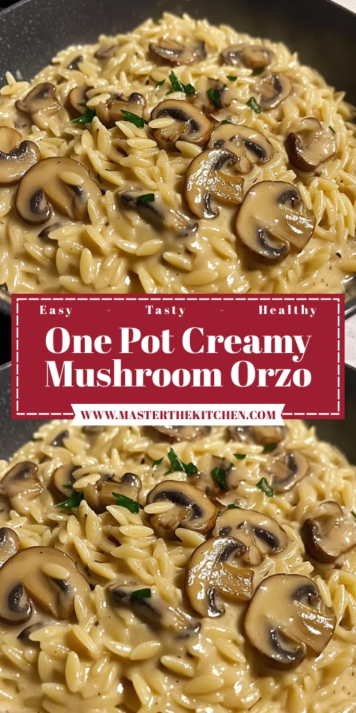 One Pot Creamy Mushroom Orzo 30 Minutes Ultimate Delicious