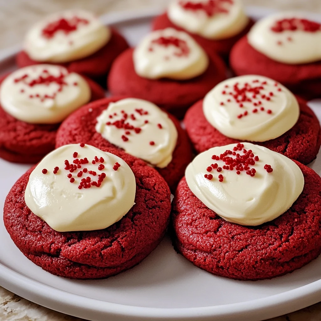 Red Velvet Cookies with Cream Cheese Frosting 24 Servings Ultimate Delicious