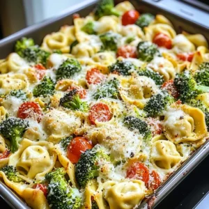 Sheet Pan Broccoli Tortellini Bake 30 Minutes Easy Delicious