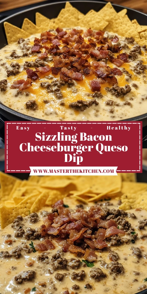 Sizzling Bacon Cheeseburger Queso Dip 5 Steps Awesome Delicious