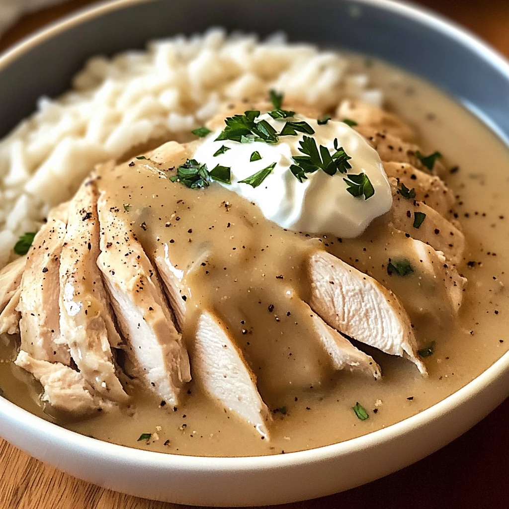 Slow Cooker Chicken and Gravy 6 Ingredients Easy Delicious