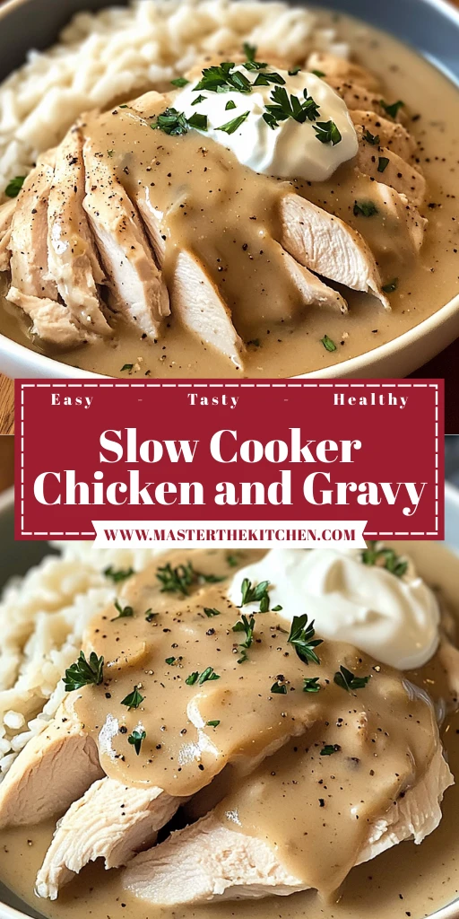 Slow Cooker Chicken and Gravy 6 Ingredients Easy Delicious
