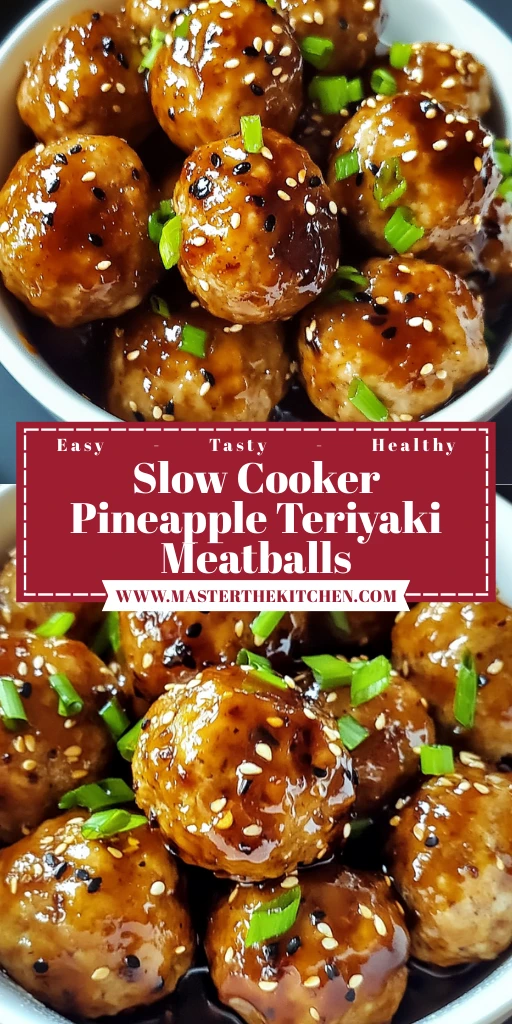 Slow Cooker Pineapple Teriyaki Meatballs 4 Servings Easy Delicious
