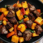Steak Bites with Sweet Potatoes and Peppers 30 Minutes Easy Delicious