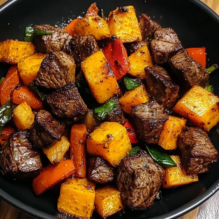 Steak Bites with Sweet Potatoes and Peppers 30 Minutes Easy Delicious