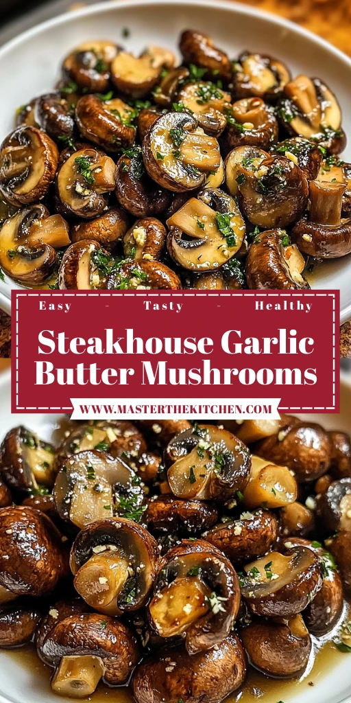Steakhouse Garlic Butter Mushrooms 4 Servings Awesome Delicious