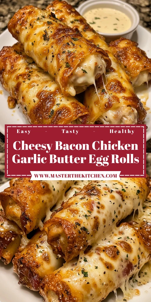 Cheesy Bacon Chicken Garlic Butter Egg Rolls 30 Minutes Awesome Delicious